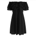 9Sexy Boat Neck Ruffles Short Sleeve Dress