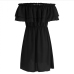 10Sexy Boat Neck Ruffles Short Sleeve Dress