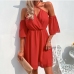 18Sexy Halter Backless Short Sleeve Loosen Dress