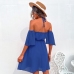 7Sexy Halter Backless Short Sleeve Loosen Dress