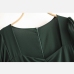 5Sexy Solid Puff Sleeve Slit Women Midi Dress