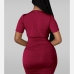 16Sexy V Neck Ruched Short Sleeve Sheath Dress 