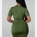 19Sexy V Neck Ruched Short Sleeve Sheath Dress 