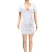 20Sexy V Neck Ruched Short Sleeve Sheath Dress 