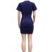 25Sexy V Neck Ruched Short Sleeve Sheath Dress 