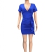 26Sexy V Neck Ruched Short Sleeve Sheath Dress 