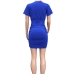 28Sexy V Neck Ruched Short Sleeve Sheath Dress 