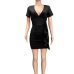 29Sexy V Neck Ruched Short Sleeve Sheath Dress 