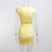 12Square Neck Solid Women Bodycon Dress