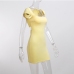 11Square Neck Solid Women Bodycon Dress