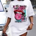 1Streetwear Abstract Print Plus Size T Shirt Dress