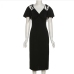 11Stylish Plain Short Sleeve Side Slit Midi Dresses