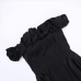 13Stylish Pure Color Ruffled Off The Shoulder Dress