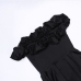 19Stylish Pure Color Ruffled Off The Shoulder Dress