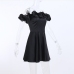 11Stylish Pure Color Ruffled Off The Shoulder Dress