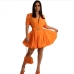 10Stylish Pure Color Women's Short Sleeve Dresses