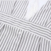 18Stylish Striped  Short Sleeve Zipper V Neck Dress