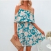 7Summer Chiffon Floral Cold Shoulder Short Dress