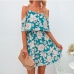 8Summer Chiffon Floral Cold Shoulder Short Dress