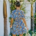 4Summer Chiffon Floral Short Sleeve Dresses