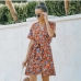 11Summer Chiffon Floral Short Sleeve Dresses