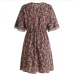 12Summer Chiffon  Floral Short Sleeve Short Dress