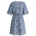 14Summer Chiffon  Floral Short Sleeve Short Dress