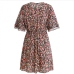 16Summer Chiffon  Floral Short Sleeve Short Dress