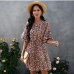 3Summer Chiffon  Floral Short Sleeve Short Dress