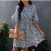 5Summer Chiffon  Floral Short Sleeve Short Dress