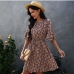 9Summer Chiffon  Floral Short Sleeve Short Dress