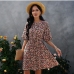 1Summer Chiffon  Floral Short Sleeve Short Dress