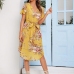 12Summer Fashion Printed Short Sleeve Floral Dress