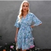 12Summer Floral Ruffles Short Sleeve Dress For Women