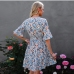 16Summer Floral Ruffles Short Sleeve Dress For Women