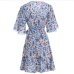 4Summer Floral Ruffles Short Sleeve Dress For Women