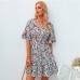 9Summer Floral Ruffles Short Sleeve Dress For Women