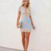 4Summer Lace Patchwork Short Sleeve Sheath Dress