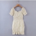 4Summer Ruffle Short Sleeve Drawstring Bodycon Dress