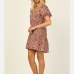 4Summer Square Neck Print Short Sleeve Dress