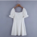 7Summer U Neck Puff Sleeve Short Dress