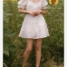 1Summer U Neck Puff Sleeve Short Dress