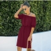 16Summer Urban Off Shoulder Short Sleeve Dresses