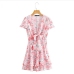 6Summer V Neck Ruffles Short Sleeve Tiered Dress