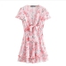 10Summer V Neck Ruffles Short Sleeve Tiered Dress