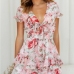 1Summer V Neck Ruffles Short Sleeve Tiered Dress