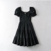 3Sweet Black Puff Sleeve Dresses