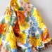 11Tie Wrap Flower Printed Short Sleeve Ruffle Dress