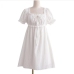 4Trending White Stringy Selvedge A Line Dress