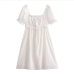 6Trending White Stringy Selvedge A Line Dress